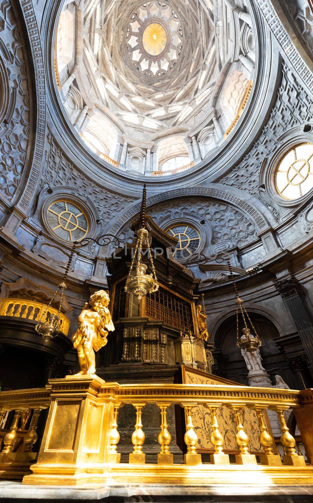 Turin, Italy - Circa August 2021: the Chapel of the Shroud, 1694 by Guarini. One of the most important holy locations for Christian religion