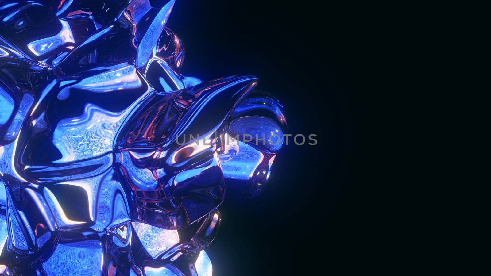 3d rendered abstract shape with detailed reflection and dispersion