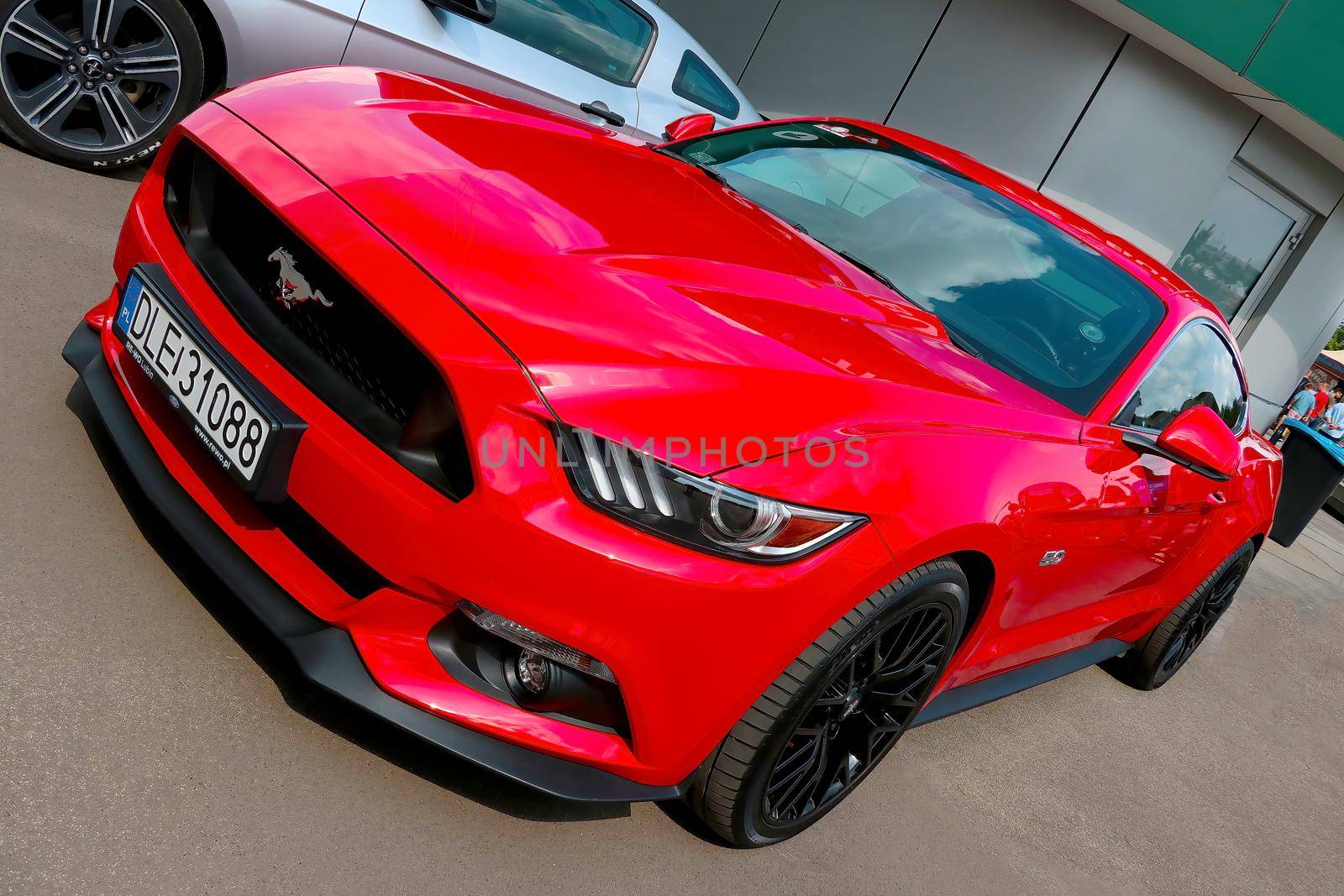 Wroclaw, Poland, August 22, 2021: Beautiful powerful muscle car Ford Mustang
