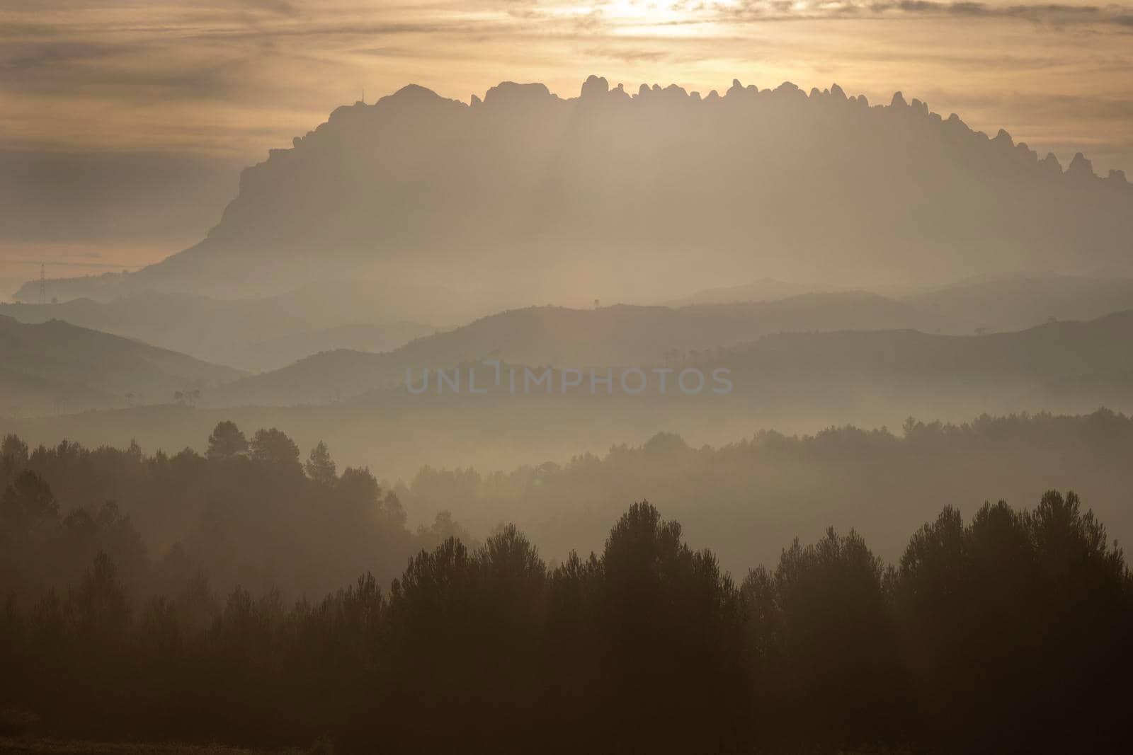 Layers and mist below Montserrat mountain by ValentimePix