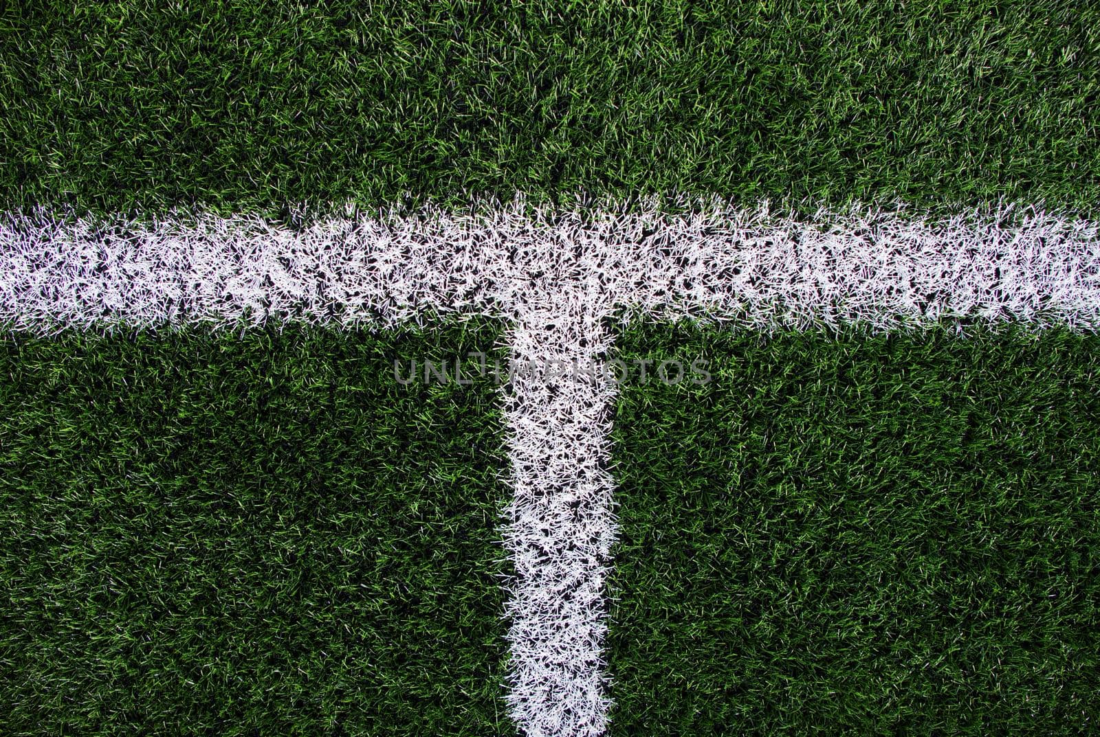 White line on green football field