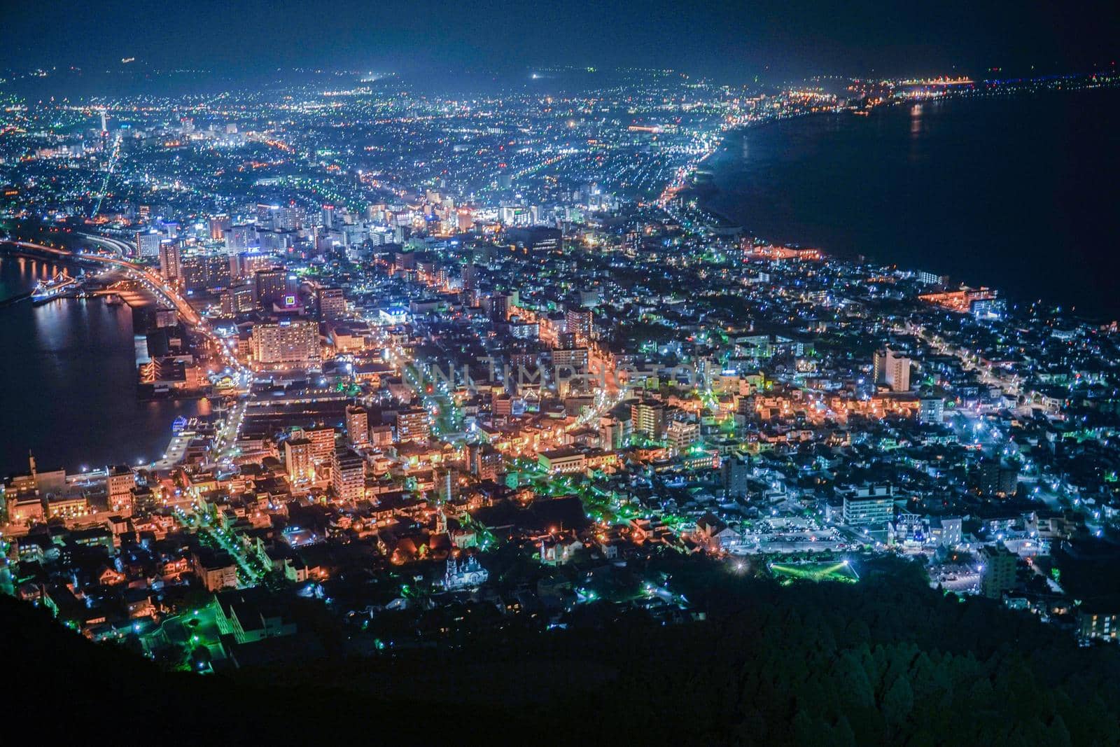 Hakodates night scene (shooting from Mt. Hakodate). Shooting Location: Hokkaido