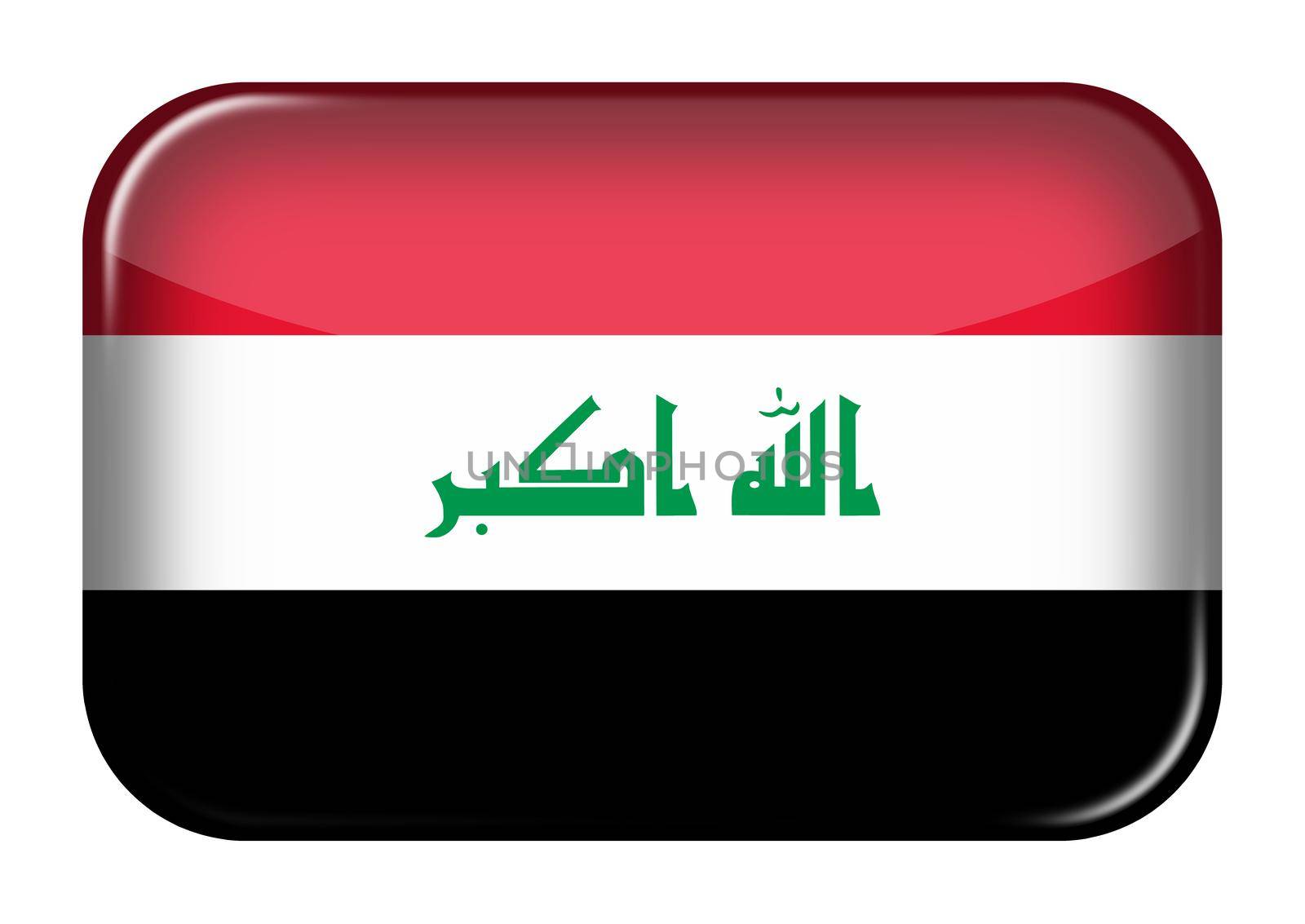 An Iraq web icon rectangle button with clipping path 3d illustration
