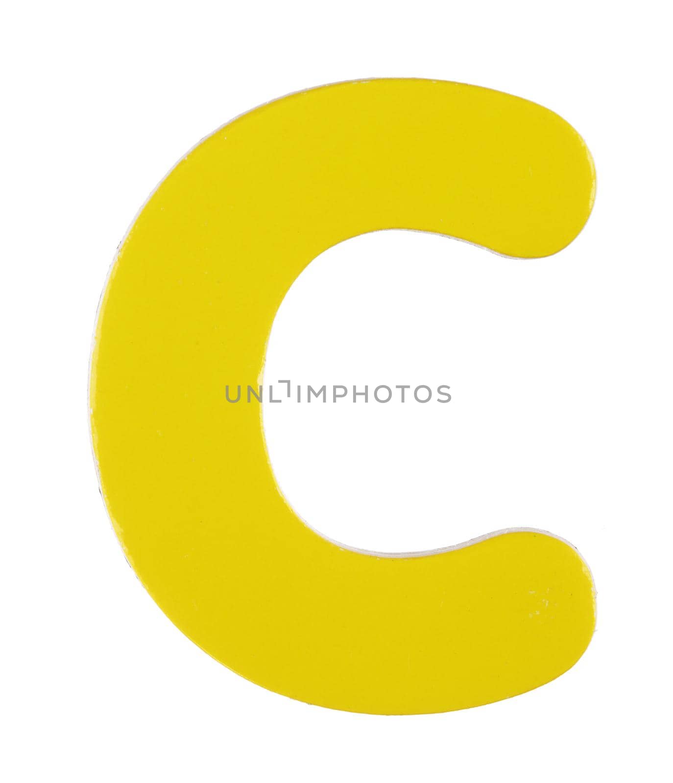 An upper case C magnetic letter on white with clipping path