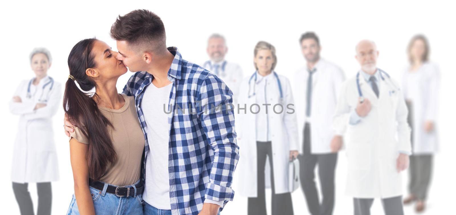 Couple and fertility clinic doctors by ALotOfPeople