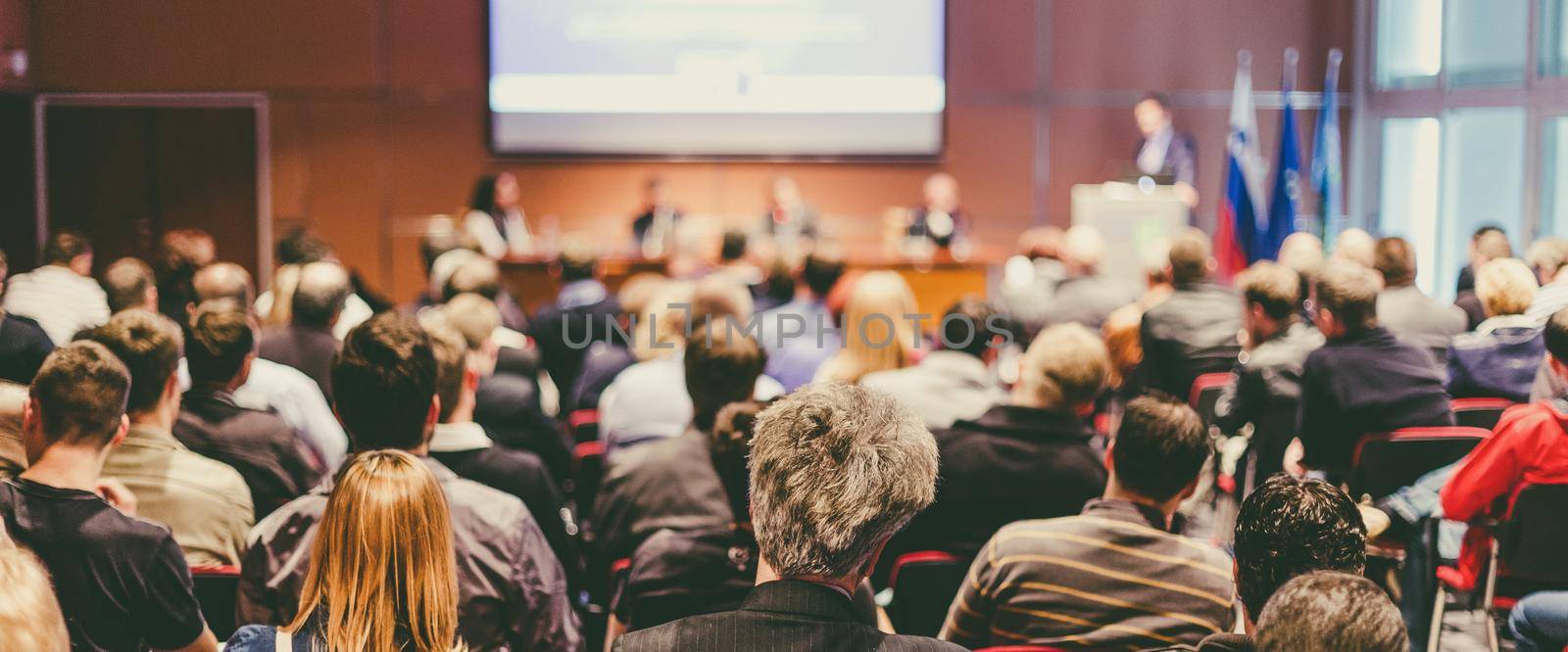 Business Conference and Presentation. Audience at the conference hall.