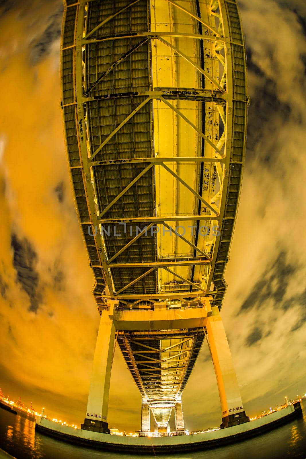 Yokohama Baybridge at night. Shooting Location: Yokohama-city kanagawa prefecture