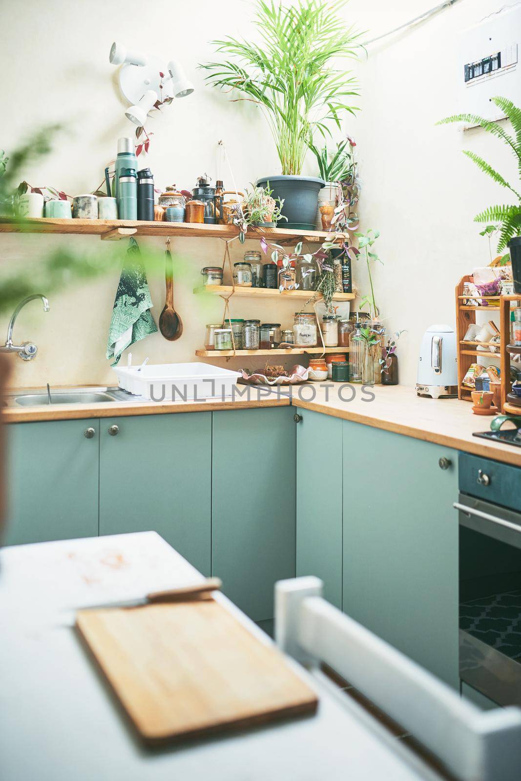 Still shot of an beautiful small apartment kitchen