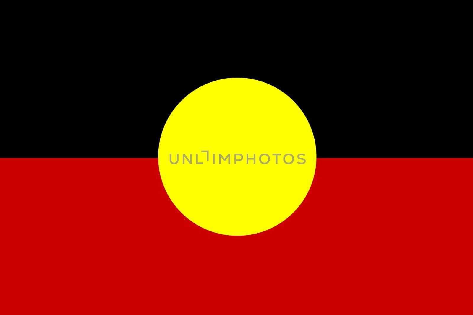An Australia Aboriginal flag background illustration black people red earth yellow sun