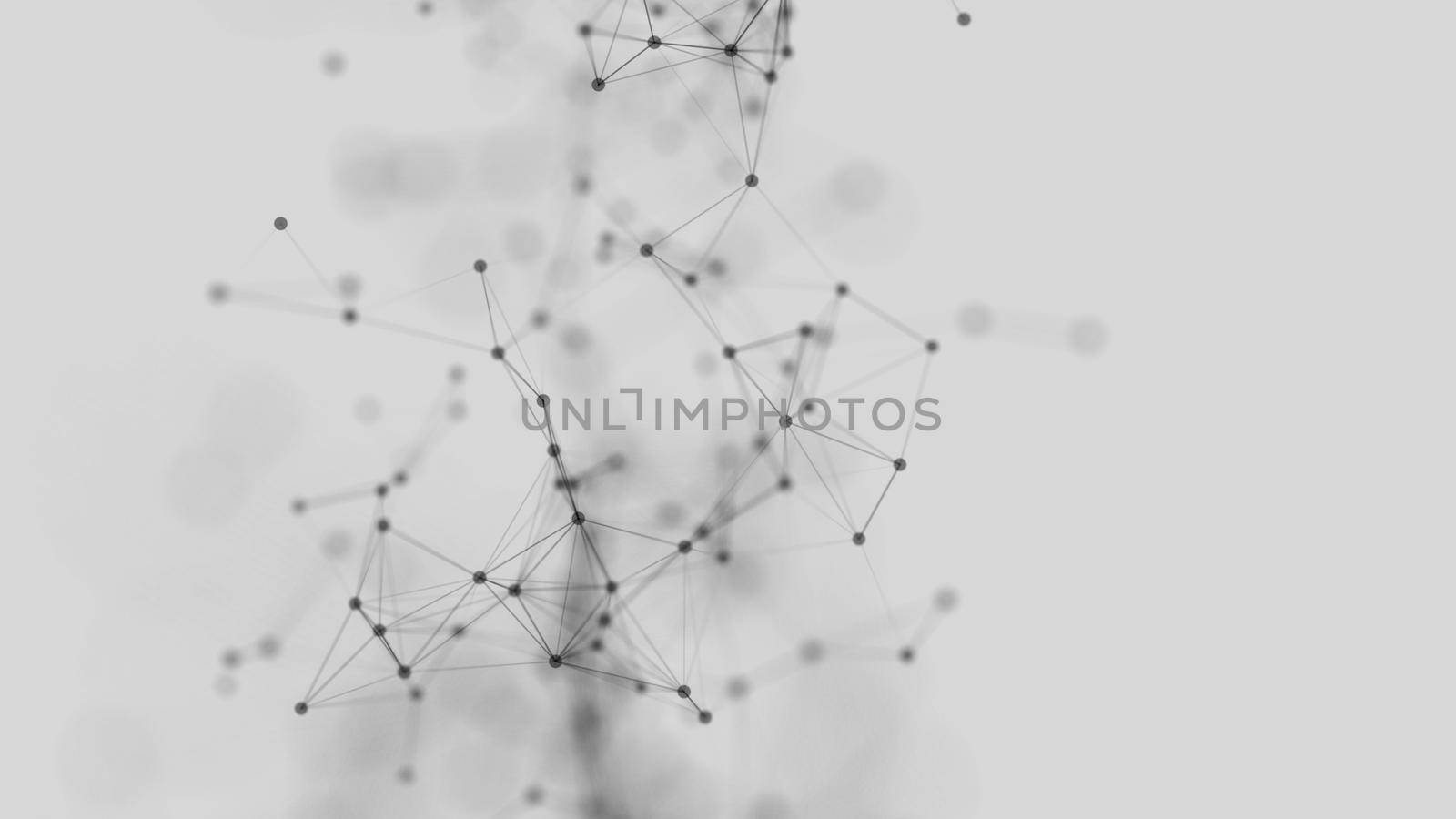 Abstract background with dots. 3d rendering. Technology shape with lines and dots. Fantastic concept. Block chain