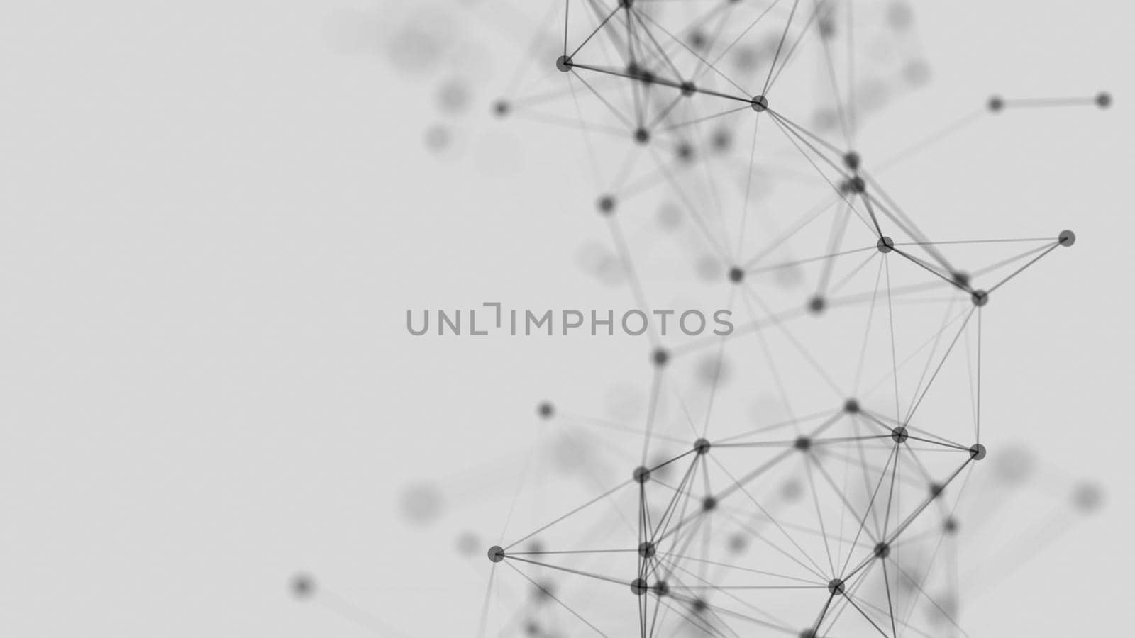 Abstract background with dots. 3d rendering. Technology shape with lines and dots. Fantastic concept. Block chain. by Arissuu1