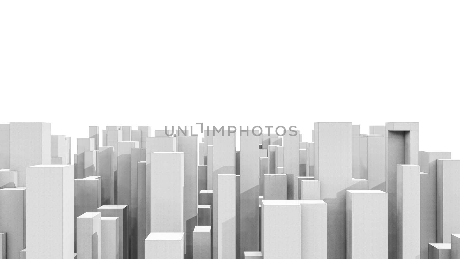 3D rendering illustration of corporate building model on white background