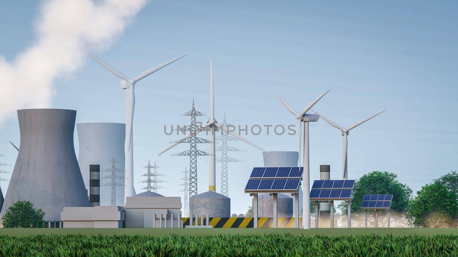 3D Rendering Of Industrial Plant Illustration