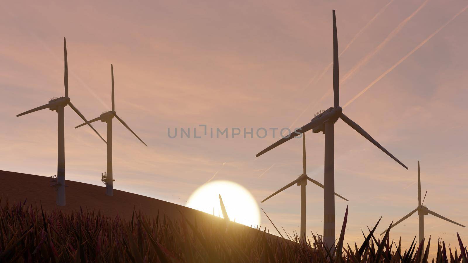 3d Rendering Illustration Of Wind Turbine Sustainable Energy by Arissuu1