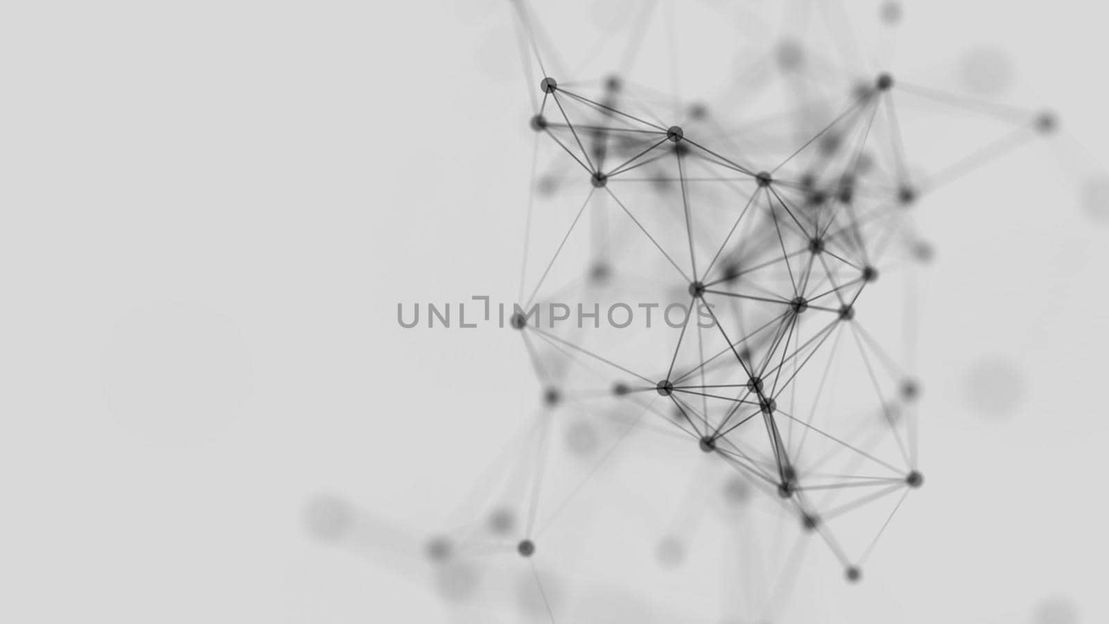 Abstract background with dots. 3d rendering. Technology shape with lines and dots. Fantastic concept. Block chain.