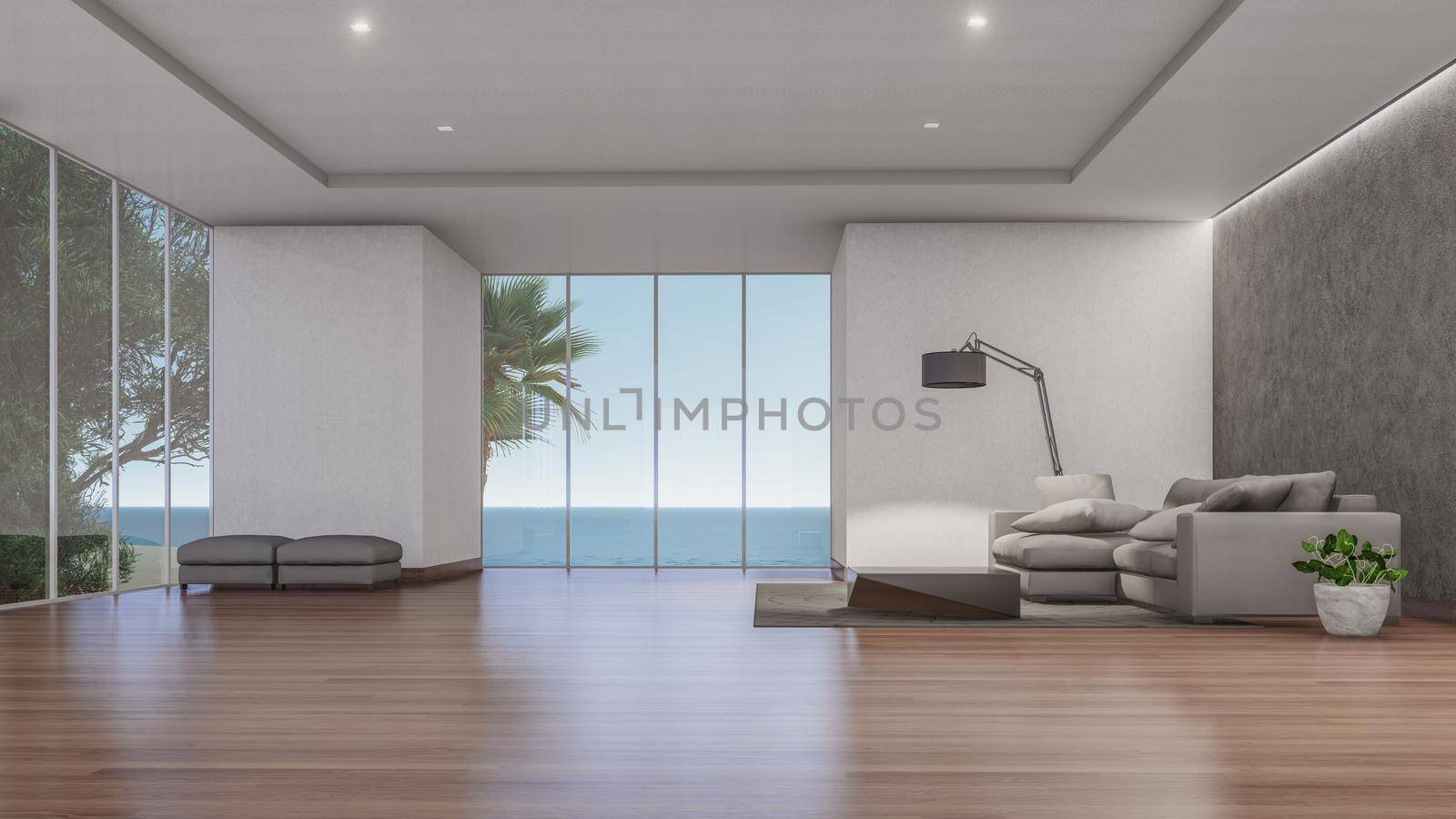 3D Interior Rendering Of Living Room Illustration