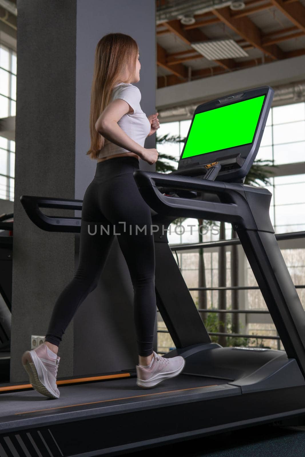 Length young woman indoors treadmill profile full exercise people, for fitness healthy in athlete from machine gym, sportswoman athletic. Jogging legs slim, by 89167702191