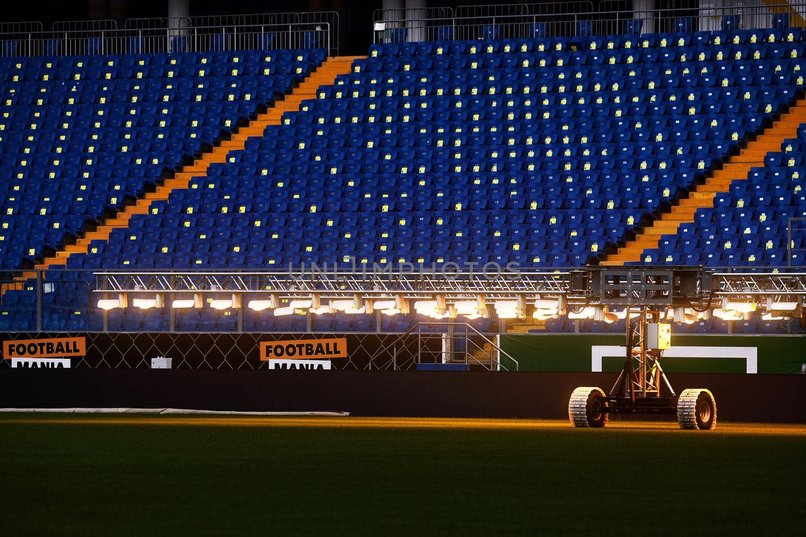 Artificial light system for growing football stadiums grass. Lamps to heat the lawn of the stadium and keep the grass in perfect condition. Lamps for football lawn by EvgeniyQW
