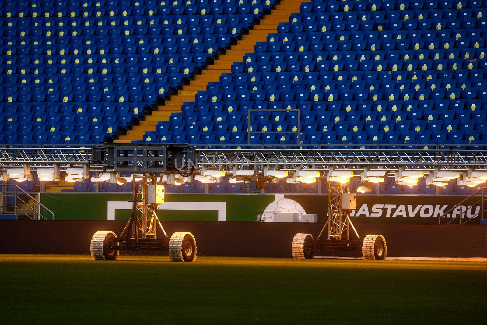 Artificial light system for growing football stadiums grass. Lamps to heat the lawn of the stadium and keep the grass in perfect condition. Lamps for football lawn by EvgeniyQW