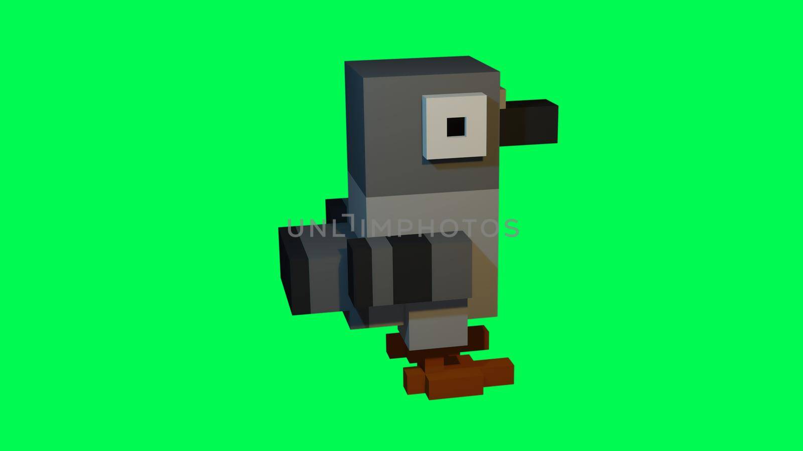 3d illustration -character made in voxel art style