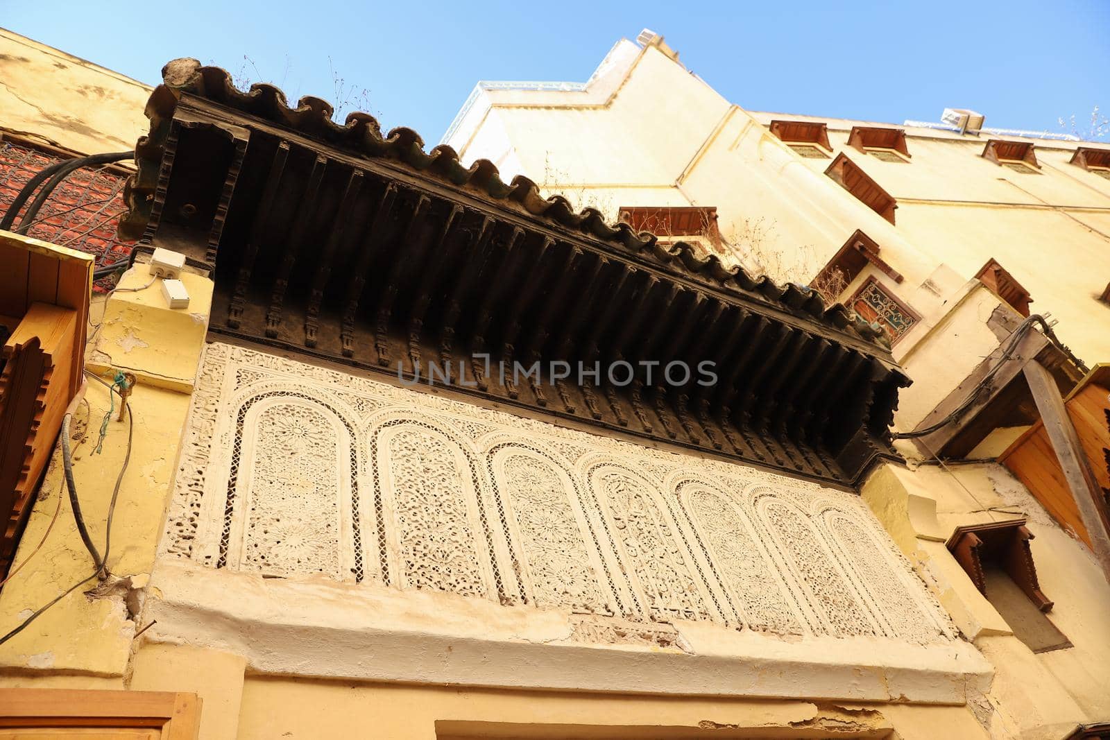 Detail of a Building in Fez City, Morocco