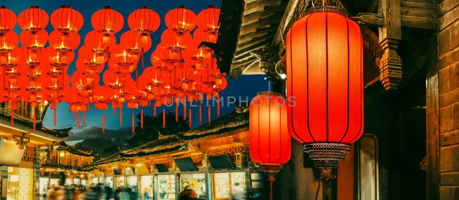 Chinese new year lantern in Lijiang old town ,China. by toa55