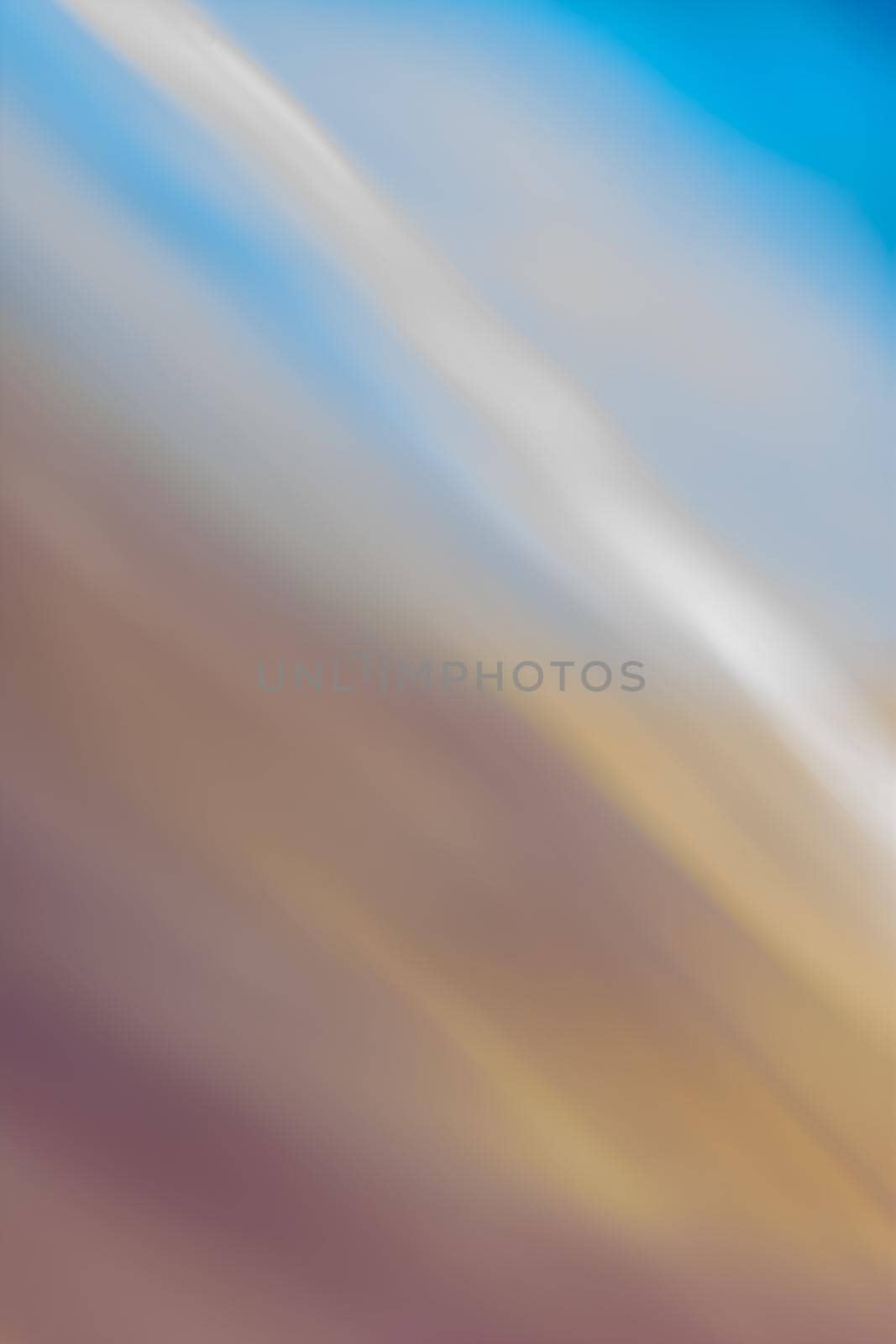 Abstract vertical brown beige blue background banner, slanting wave lines with soft blur. Multicolored back.