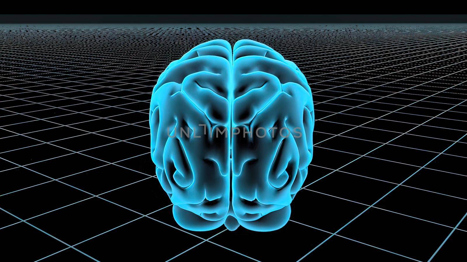 3D Medical 3D illustration of human brain rotating on black background