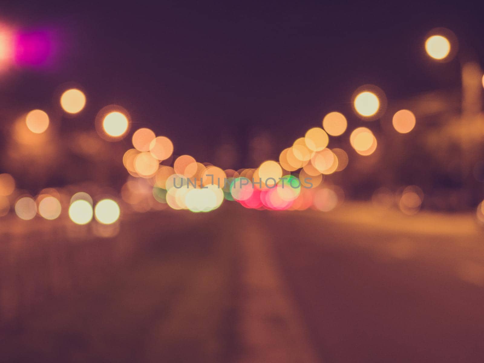 lights of the night city, bokeh from light of headlights of cars, roads, lights.