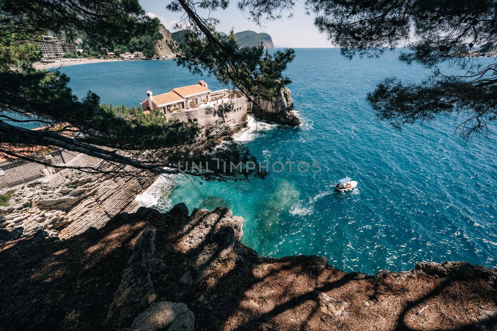 Emerald Sea and Rocks in Montenegro. High quality photo