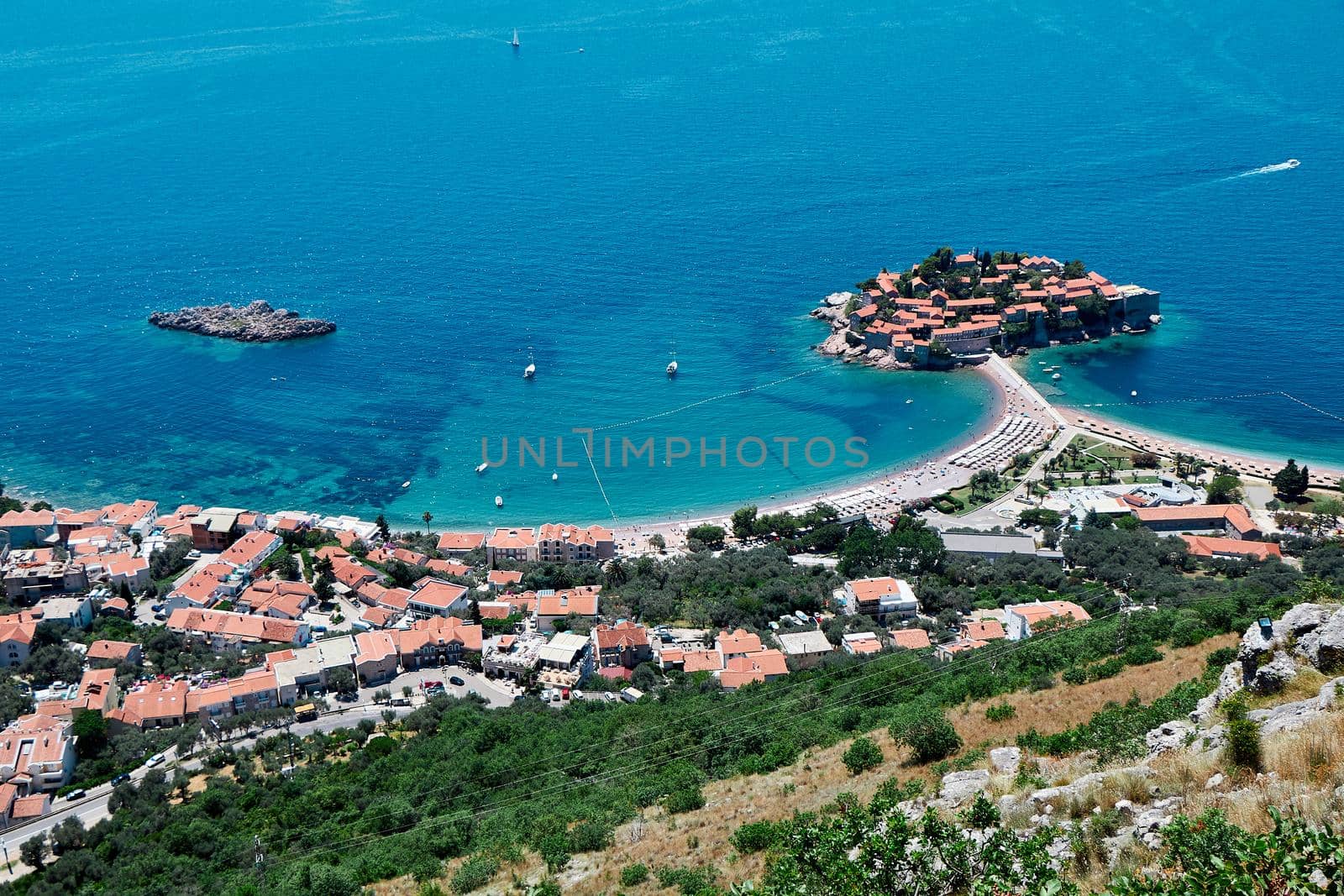 Adriatic coast and island in Montenegro sv Stefan
