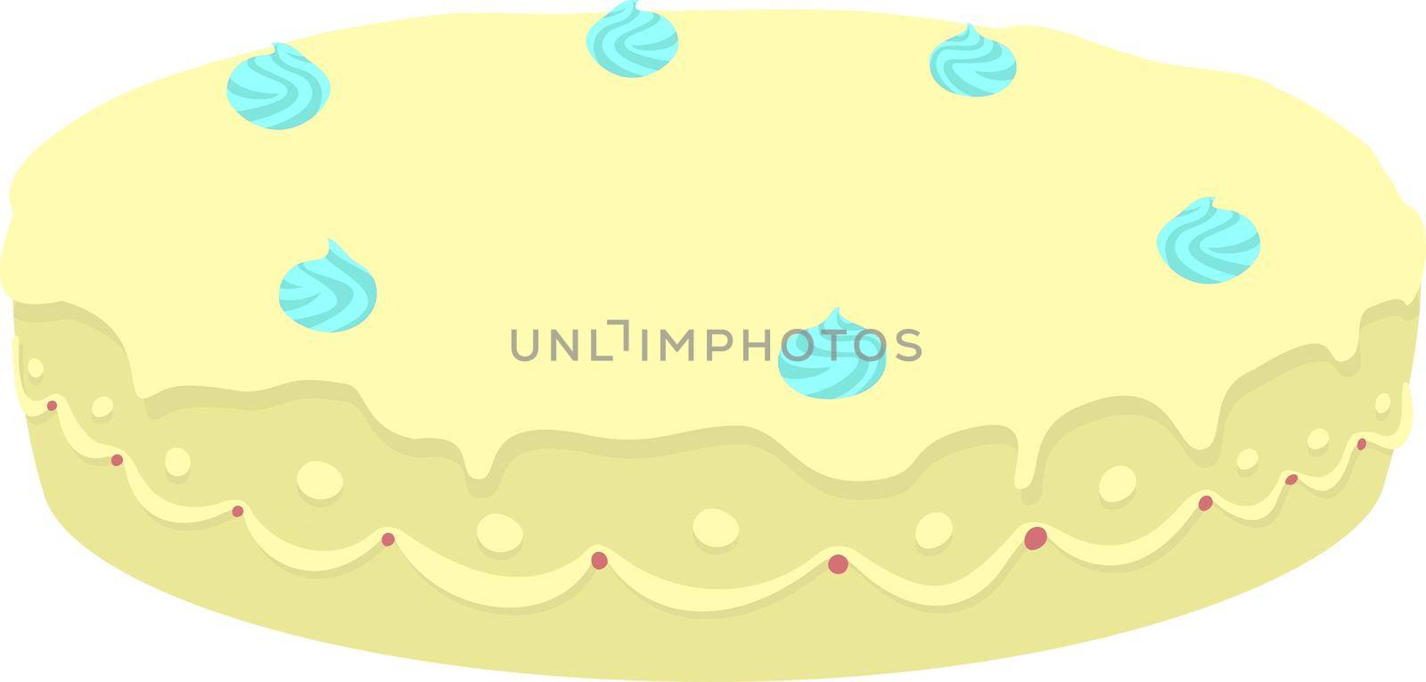 Illustration of an oval-shaped pie on a white background by Mastak80