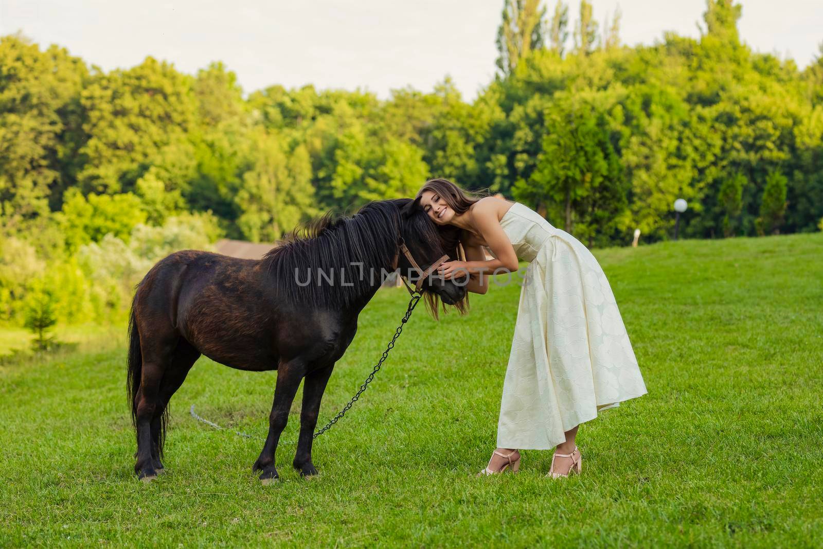 woman petting a pony by zokov