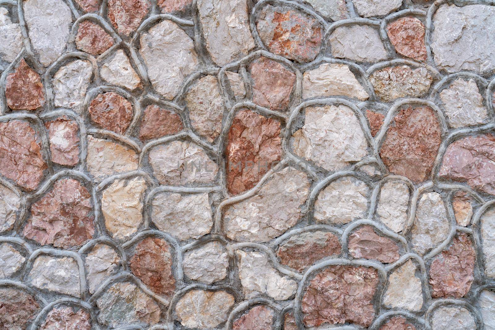 Pattern of decorative stone wall background. Stone wall texture abstract wall. by Matiunina