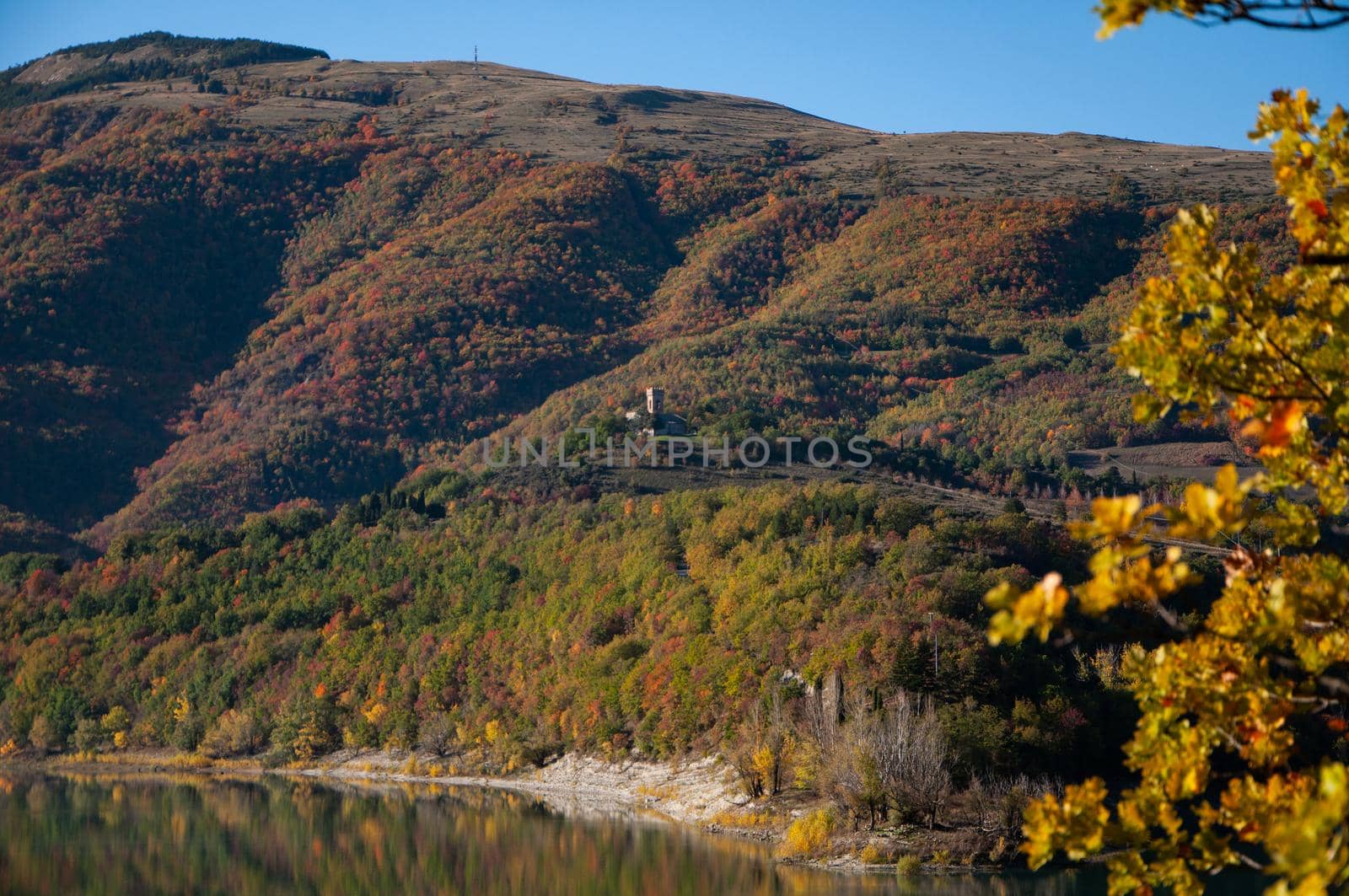 landscape Lago di Fiastra in Marche region by massimocampanari