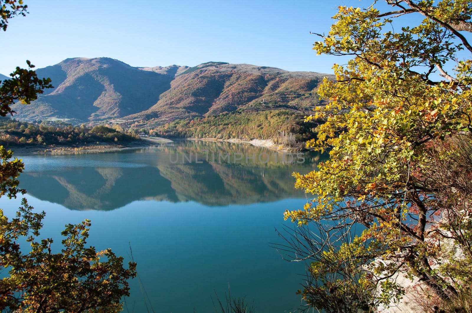 landscape Lago di Fiastra in Marche region by massimocampanari