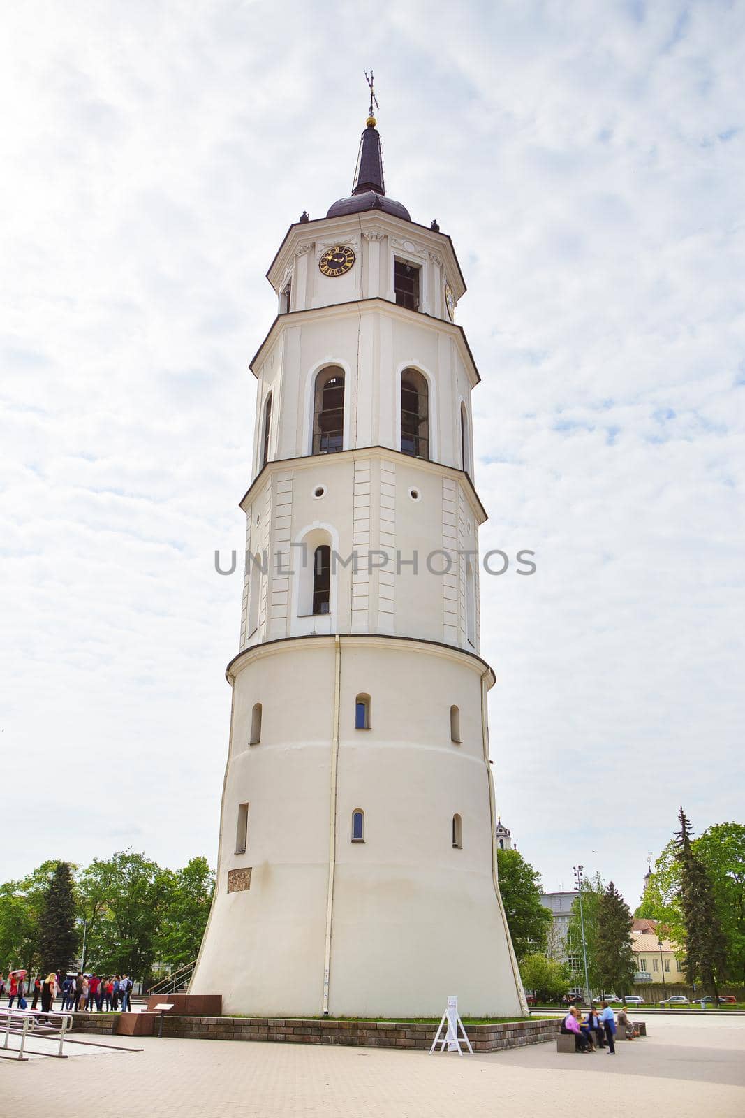 Beautiful sky over the city of Vilnius-view of the bell tower by sfinks