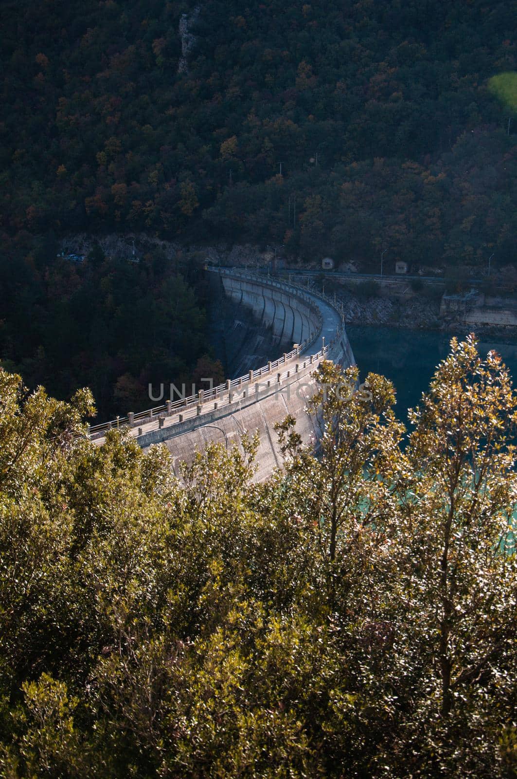 landscape Lago di Fiastra in Marche region, Macerata Province, Italy