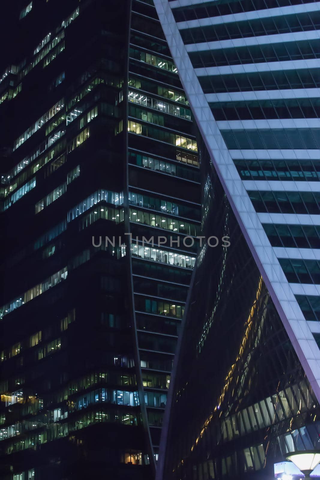 Modern high corporate building at night
