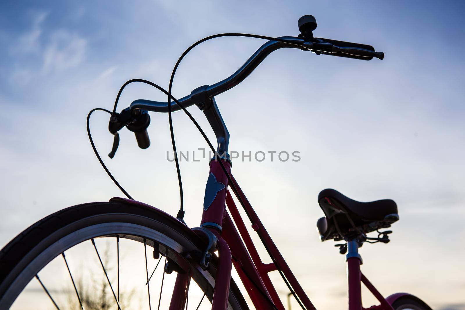Bike of beautiful cloudy Sunny sky