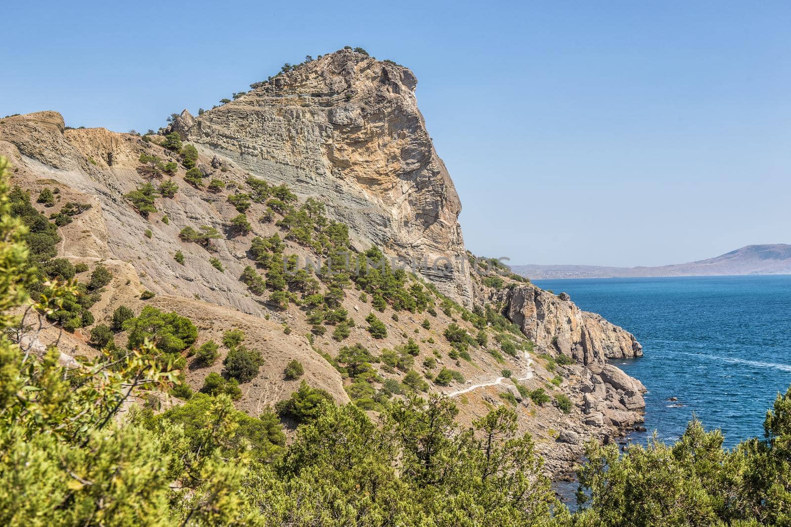 beautiful rock over the sea shore in the bay