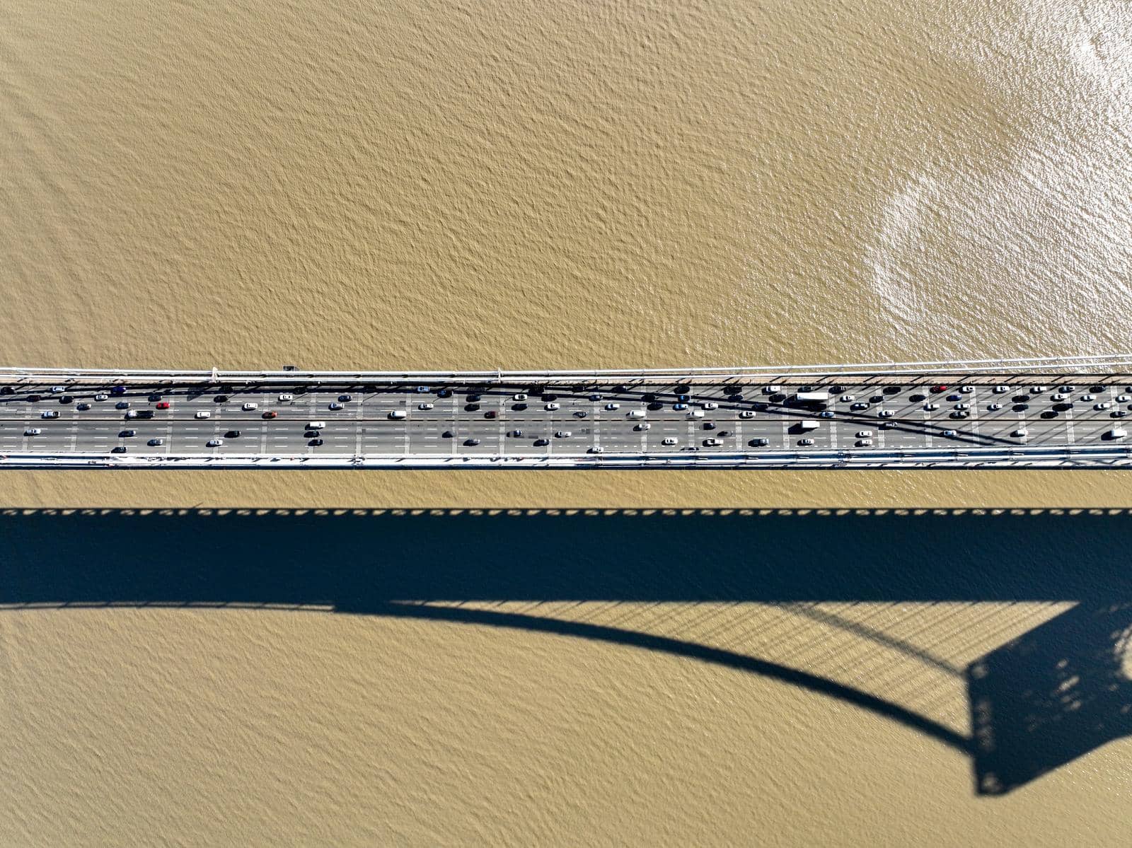 Aerial view of George Washington Bridge in Fort Lee, New Jersey, New York. USA by Bonandbon