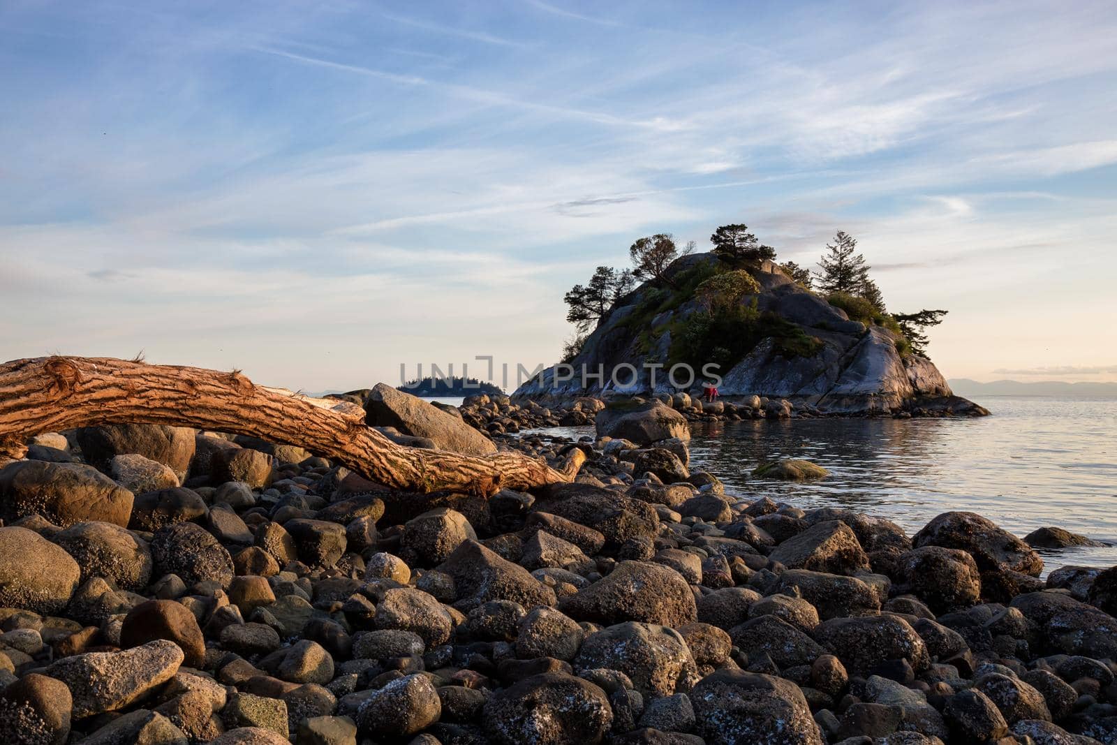 Nature landscape picture of Whytecliff Park during a sunny summer evening. Picture taken in Horseshoe Bay, West Vancouver, BC, Canada.