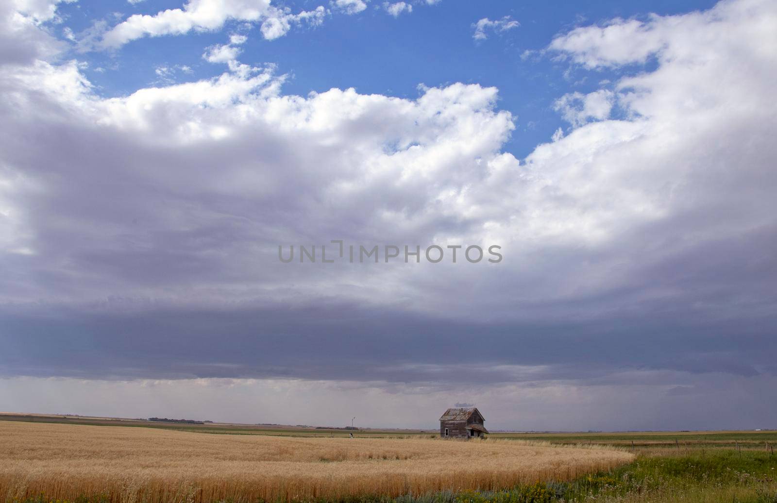 Ominous Storm Clouds Prairie Summer Rural Scene