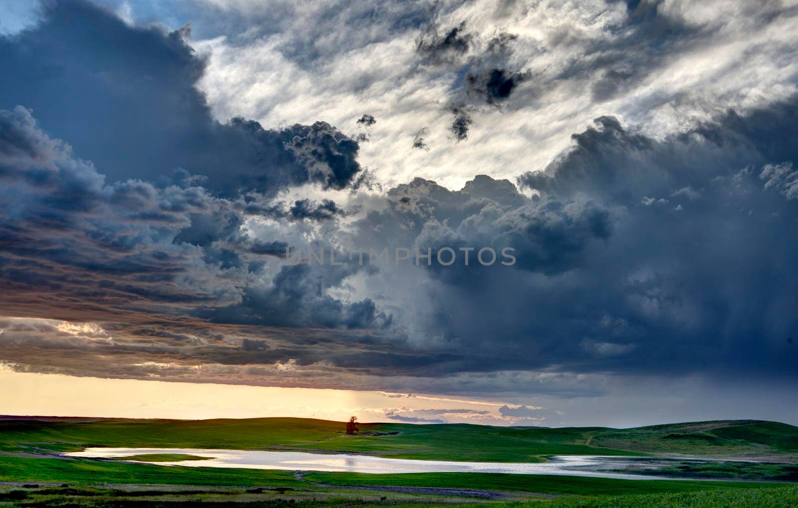 Prairie Storm Clouds in Saskatchewan Canada dramatic Scene