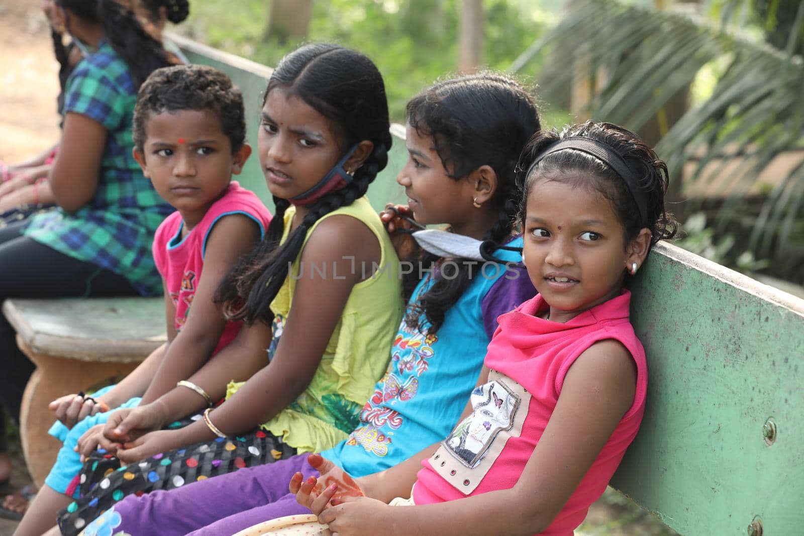 Indian poor Children watching by rajastills