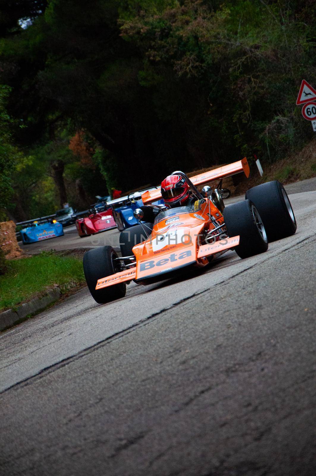 PESARO , ITALY - OTT 10 - 2021 : vintage CAR MARCH F2 IN RACE IN PESARO SAN BARTOLO