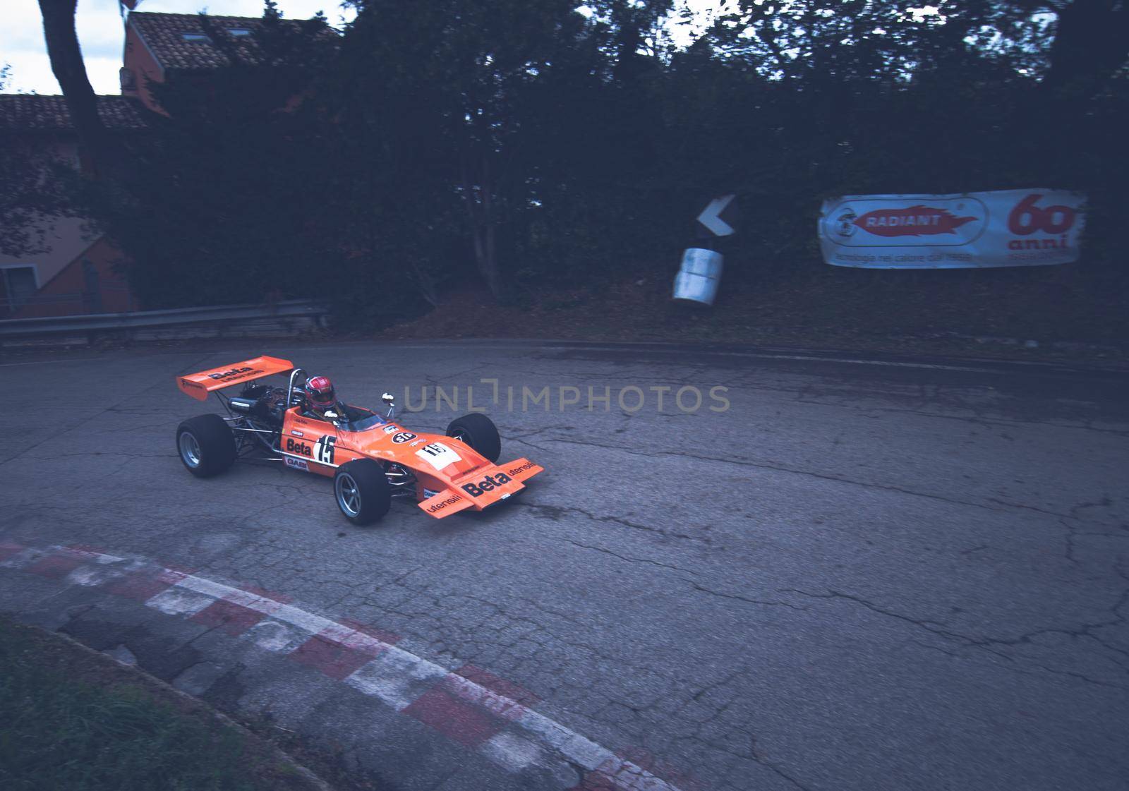 PESARO , ITALY - OTT 10 - 2021 : vintage CAR MARCH F2 IN RACE IN PESARO SAN BARTOLO