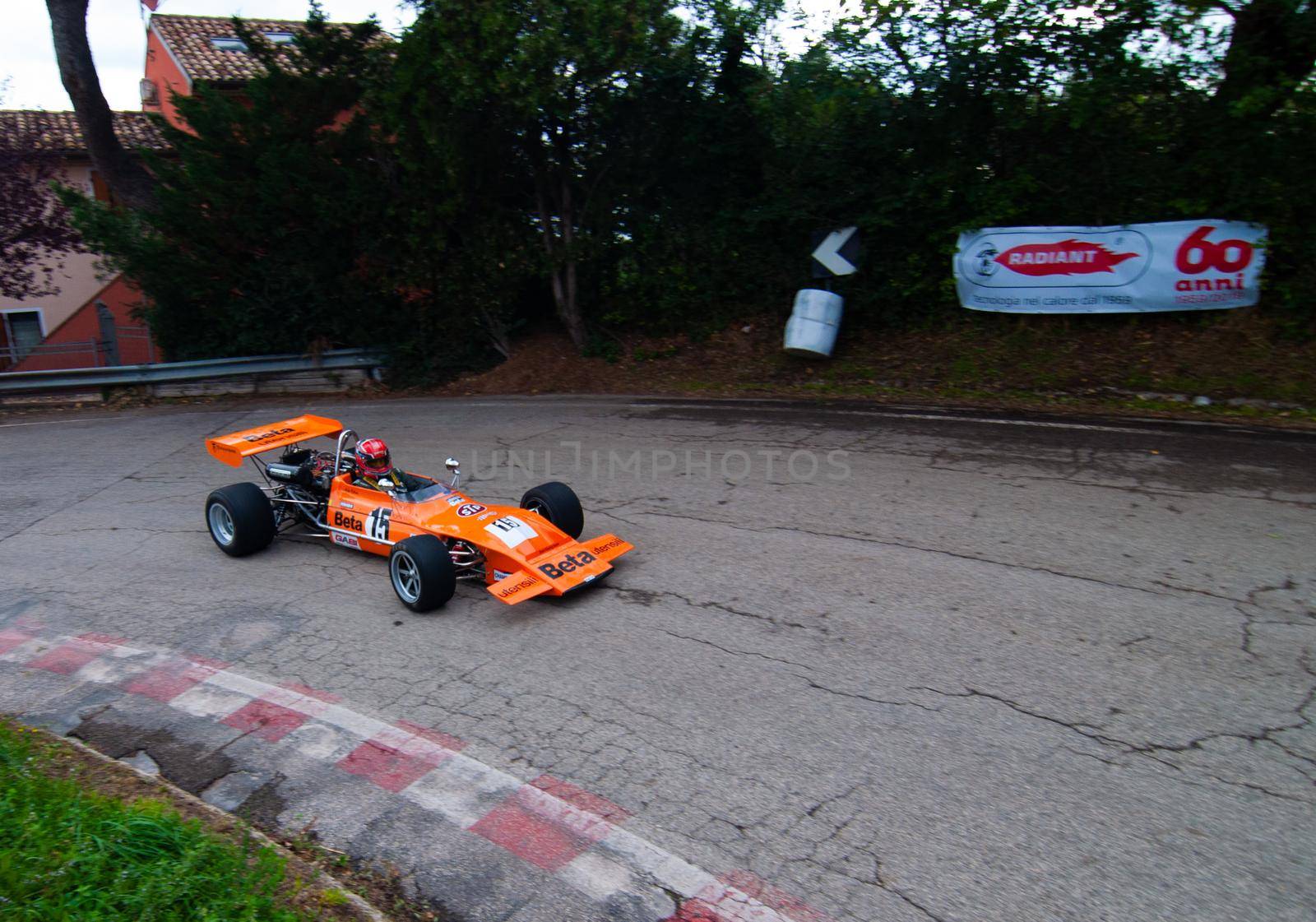 PESARO , ITALY - OTT 10 - 2021 : vintage CAR MARCH F2 IN RACE IN PESARO SAN BARTOLO