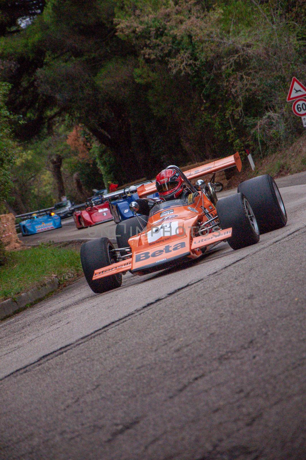 PESARO , ITALY - OTT 10 - 2021 : vintage CAR MARCH F2 IN RACE IN PESARO SAN BARTOLO